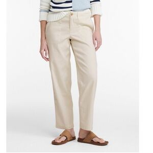 L.L.Bean BRAND NEW Women's Comfort Stretch Cotton/Linen Pants, High-Rise Ankle